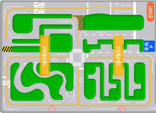 중앙 자동차운전전문학원1종 대형 장내기능 코스 약도